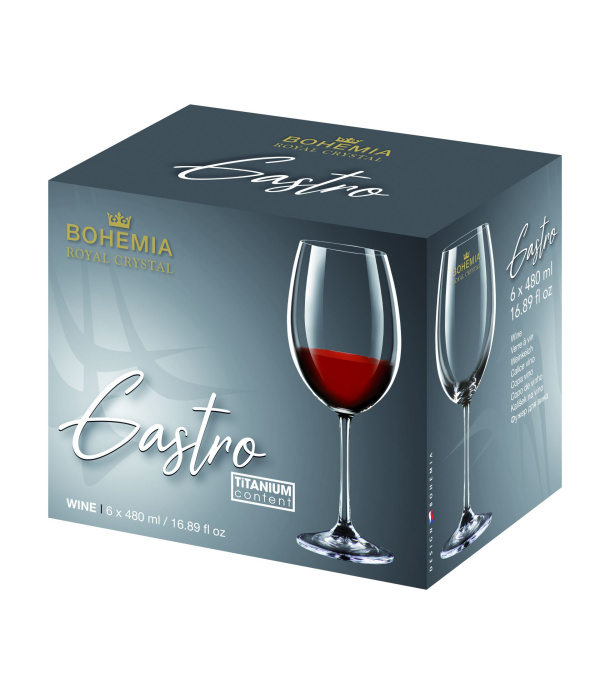 Сет 6 чаши за вино Bohemia Gastro 40782/480ml