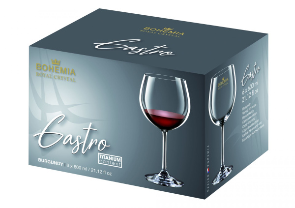 Сет 6 чаши за вино Bohemia Gastro 40782/600ml