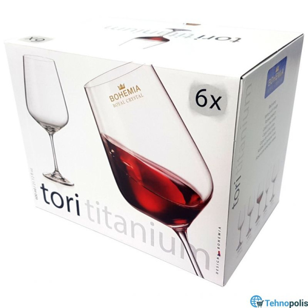 Сет 6 чаши за вино Bohemia Tori 600 ml