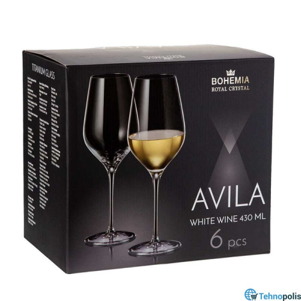 Сет 6 чаши за бело вино Bohemia Avila 430 ml