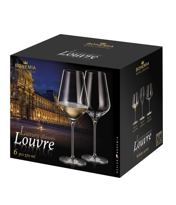 Сет 6 чаши за вино Bohemia Louvre 570 ml