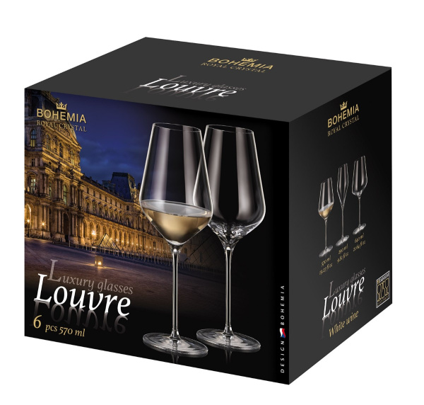 Сет 6 чаши за вино Bohemia Louvre 570 ml