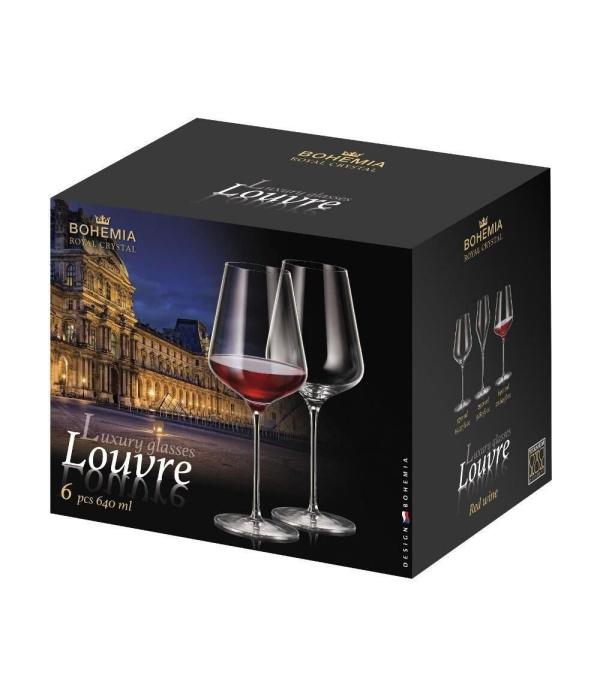 Сет 6 чаши за вино Bohemia Louvre 640 ml