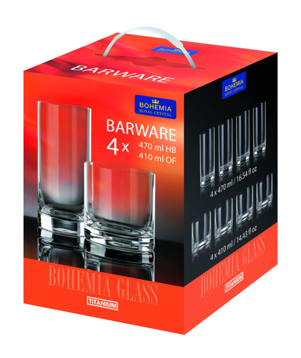 Barware сет Bohemia 4+4 (410ml+470ml)